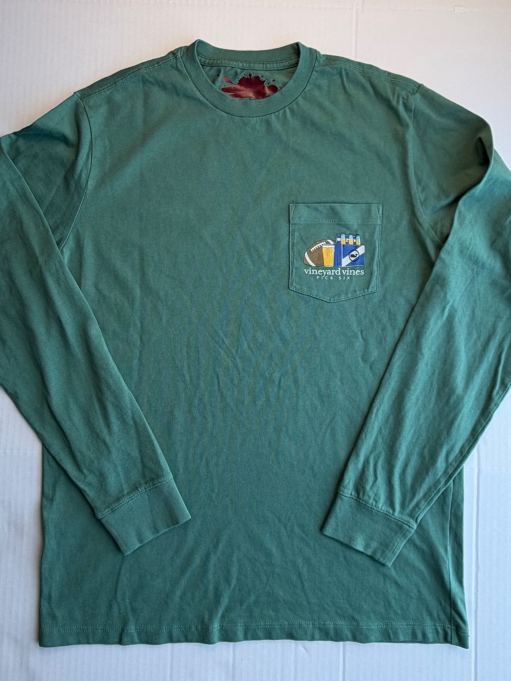 Vineyard Vines Men’s Pick Six Long-Sleeve Tee - Green - Picture 2 of 6